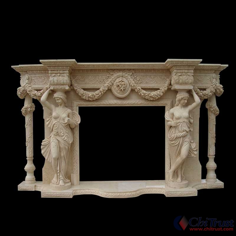 Hand carved decorative fireplace